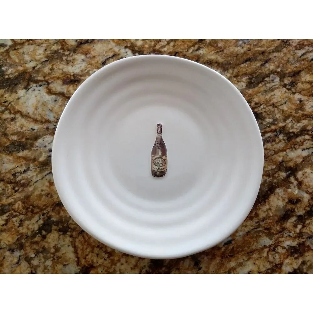 Williams Sonoma Appetizer Canapé Cheese Plates WINE BOTTLE‎ SERIES Set of 4